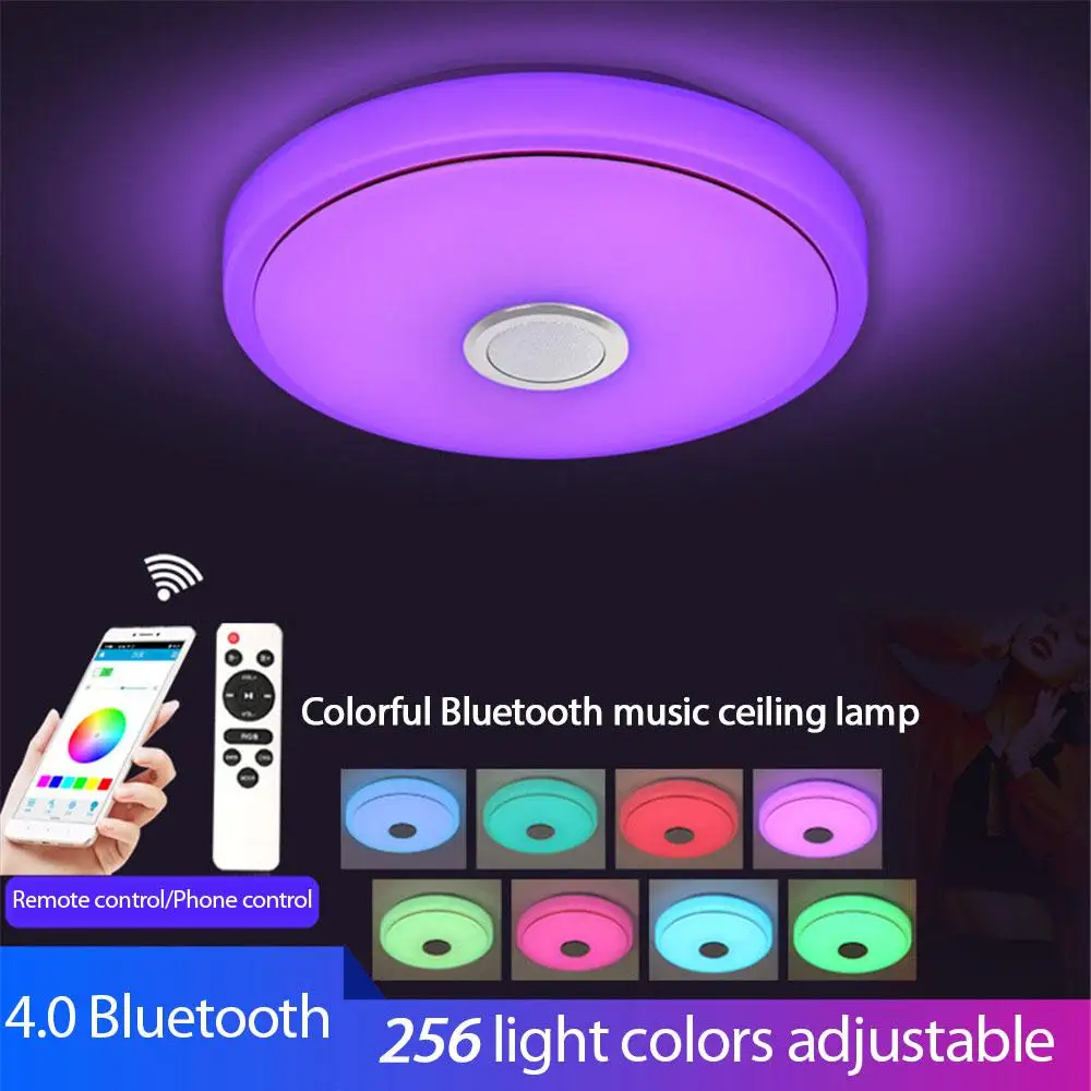 

LED Round Ceiling Light 30cm Eye Protection Simple Modern Smart Music Remote Control Android Apple IOS System Indoor Lighting