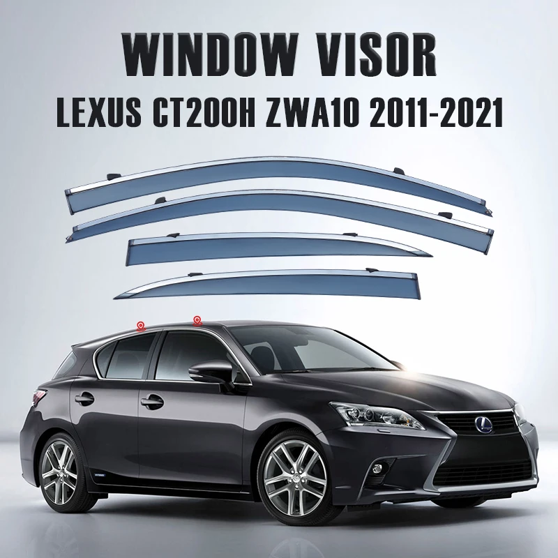 Window Visor For LEXUS CT200H ZWA10 2011-2021 Auto Door Visor Weathershields Window Protectors