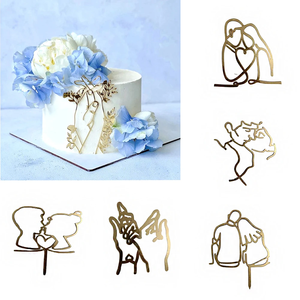 

Acrylic Minimalist Art Lady Face Cake Topper Girl Happy Birthday Cake Decoration Wedding Cake Topper Valentine's Party Supplies