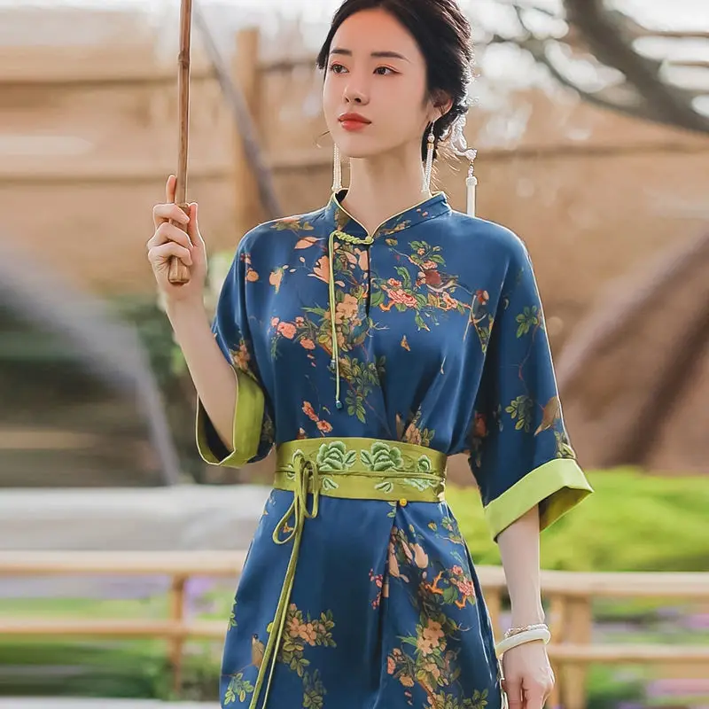 

2022 New Chinese Improved Hanfu Dress For Women Chiffon Dresses Cosplay Costumes Fairy Dress Casual Women Cheongsam