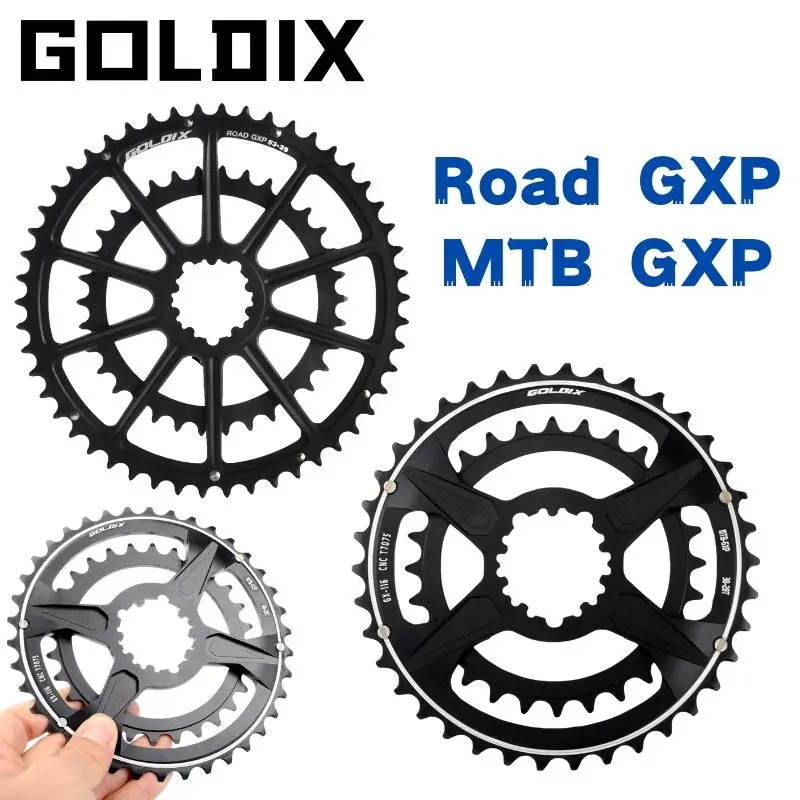 

GOLDIX GXP Double Chainring 36-26T 38-28T MTB 50-34/52-36/53-39T Road Bike Aluminum Alloy Chain wheel 9/10/11/12 Speed GXP