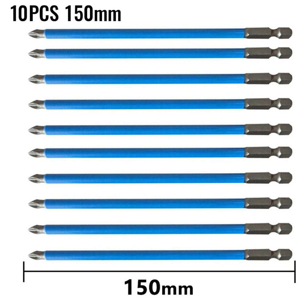 

Durable Tools Electric Screwdriver Bits Bits 1/4 Hex Shank 10* 10PCS 150mm Length PH2 Long Reach S2 Alloy Steel
