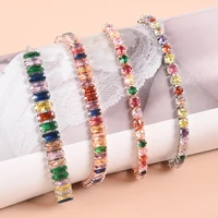 fashion boho rainbow tennis bracelets for women adjustable womens bracelet zircon jewellry friend gift wholesale jewery gift