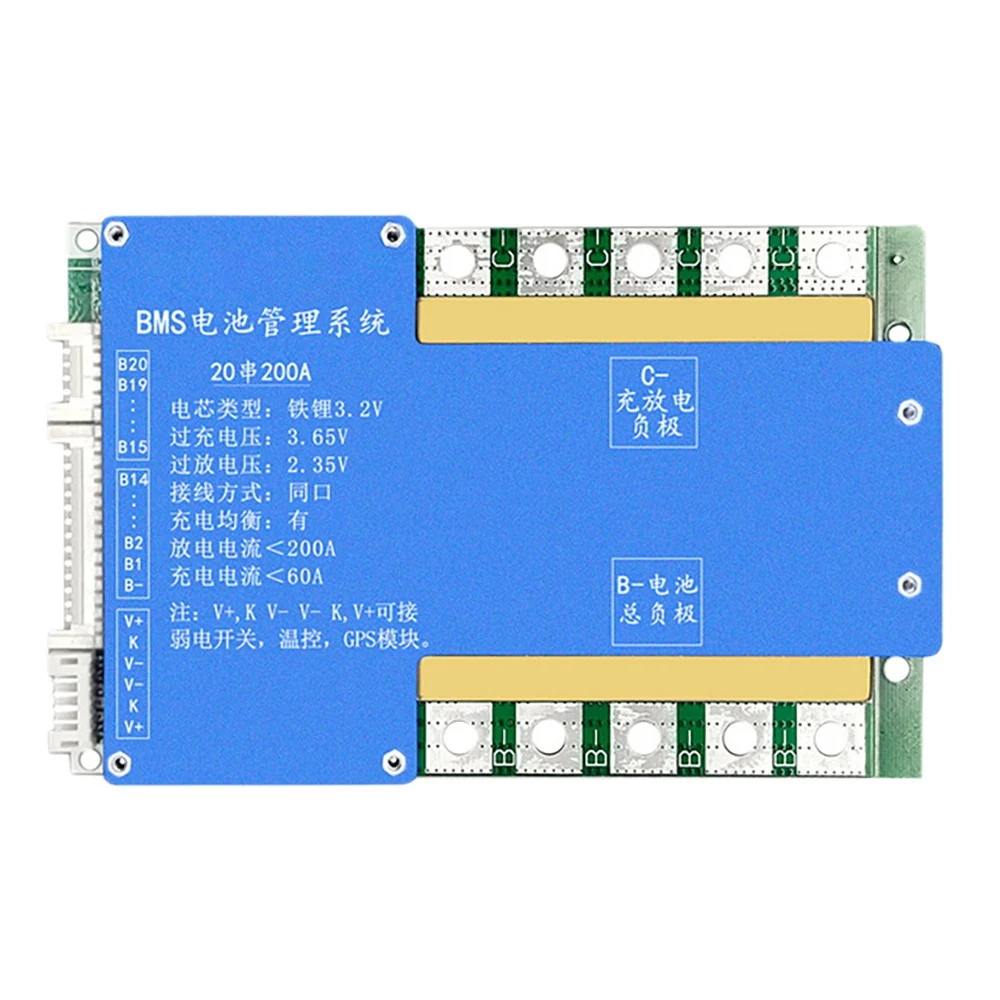 

Литий-полимерная аккумуляторная батарея 18650, 20S, 72 в, 18650 А, плата BMS PCB с балансировкой для мотоцикла, электрического велосипеда