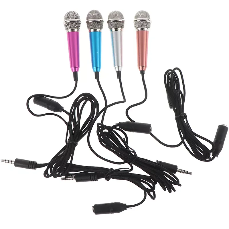 

Portable 3.5mm Stereo Studio Mic KTV Karaoke Mini Microphone For Cell Phone PC Mic size: app.5.5cm*1.8cm
