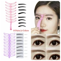 8 pairs new fashion makeup tool beauty brow grooming card eyebrow definition shaping template eyebrow stencils kit