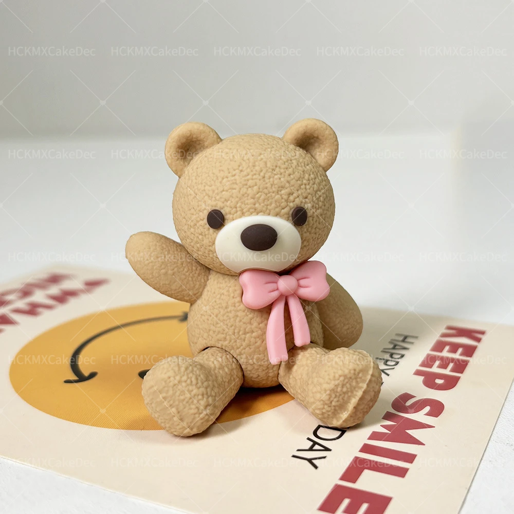 

3D милый стереоскопический бант медведь топпер для торта