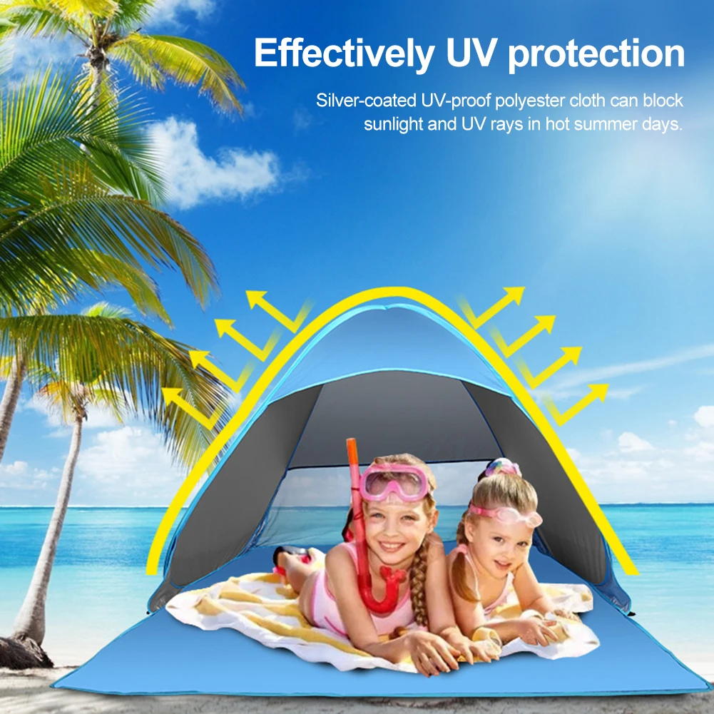 

UV50+ Beach Tent Pop Up Instant Setup Tent 1-2 Person UV Protection Shelter Beach Canopy Lightweight for Beach Fishing Camping