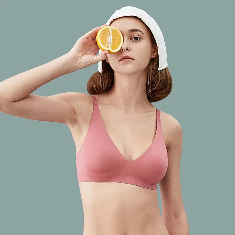

Wasteheart New For Women Black Pink Green Wireless Padded Bras Push Up Bralette Padded One-Piece Bras Cup A B Underwear
