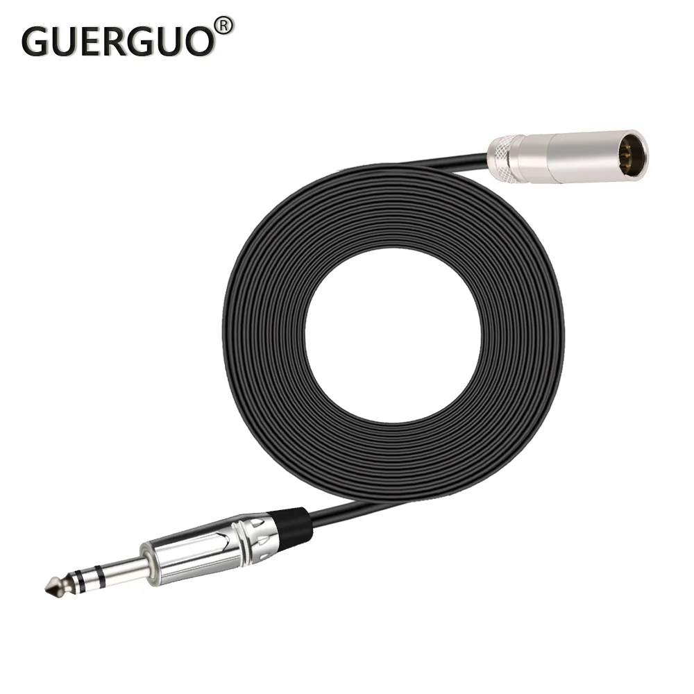 

Guerguo 3Pin XLR разъем штекер до 6,35 мм штекер углеродное волокно стерео аудио Микрофон Разъем микрофон для кабеля пайка прямой