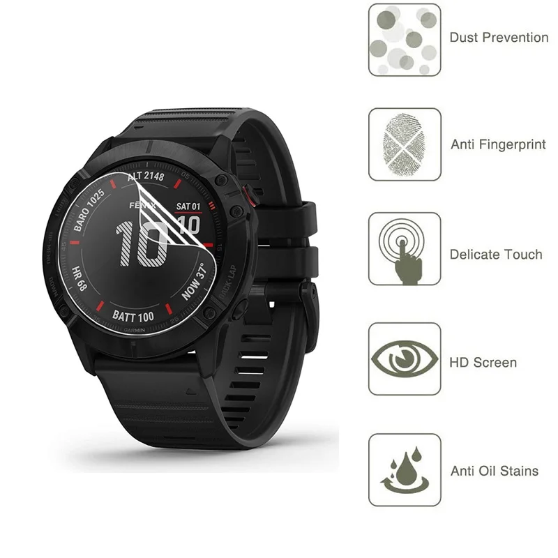 2 шт. Гидрогелевая Защитная пленка для Garmin Fenix 6 6S 6X Pro 5 5S 5X Plus (не стекло) 7 7S 7X экрана