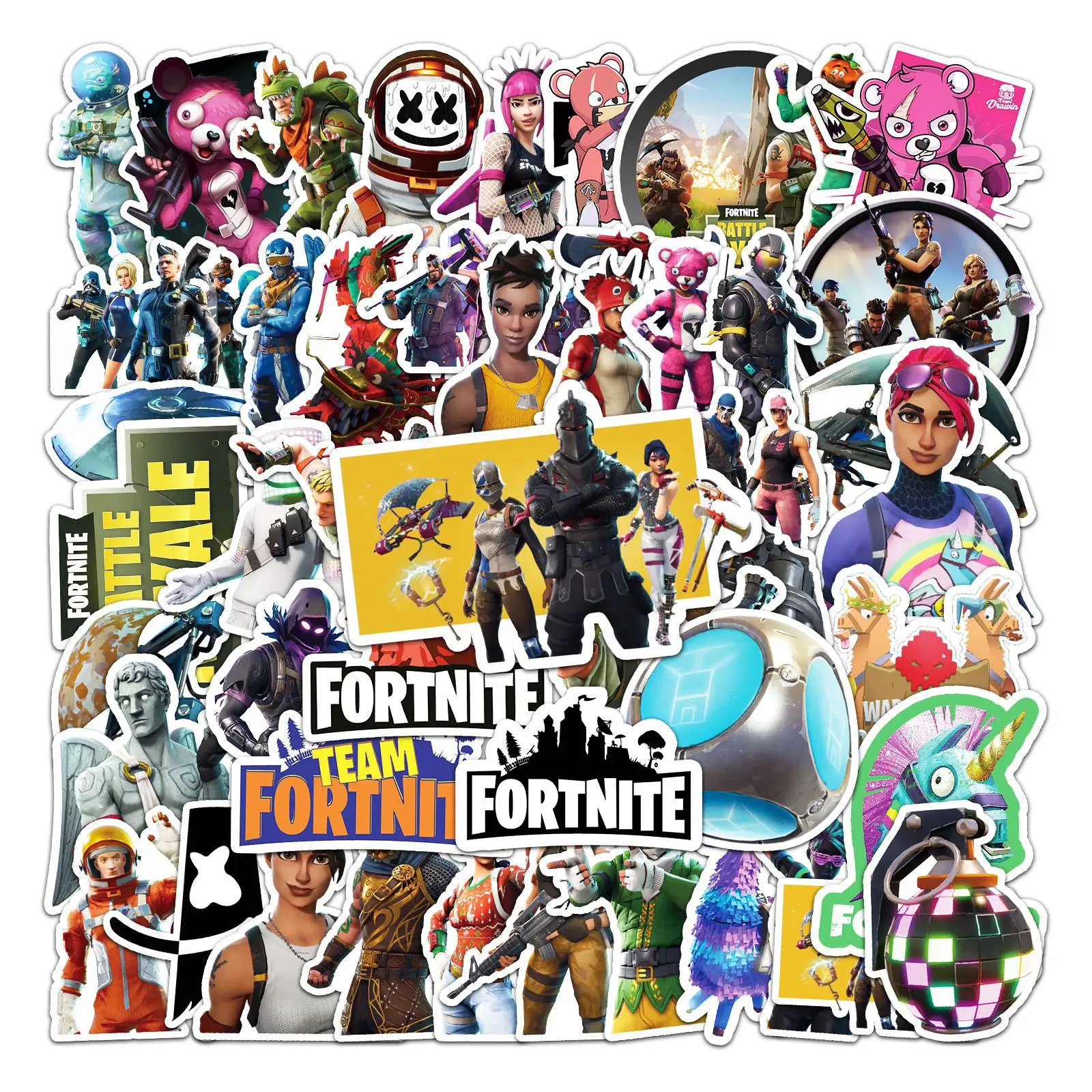 

Battle Royale 50 Pcs/set Original Fortnite Graffiti Stickers for Laptop Skateboard Bike Helmet Motorcycle Waterproof Decal Toys