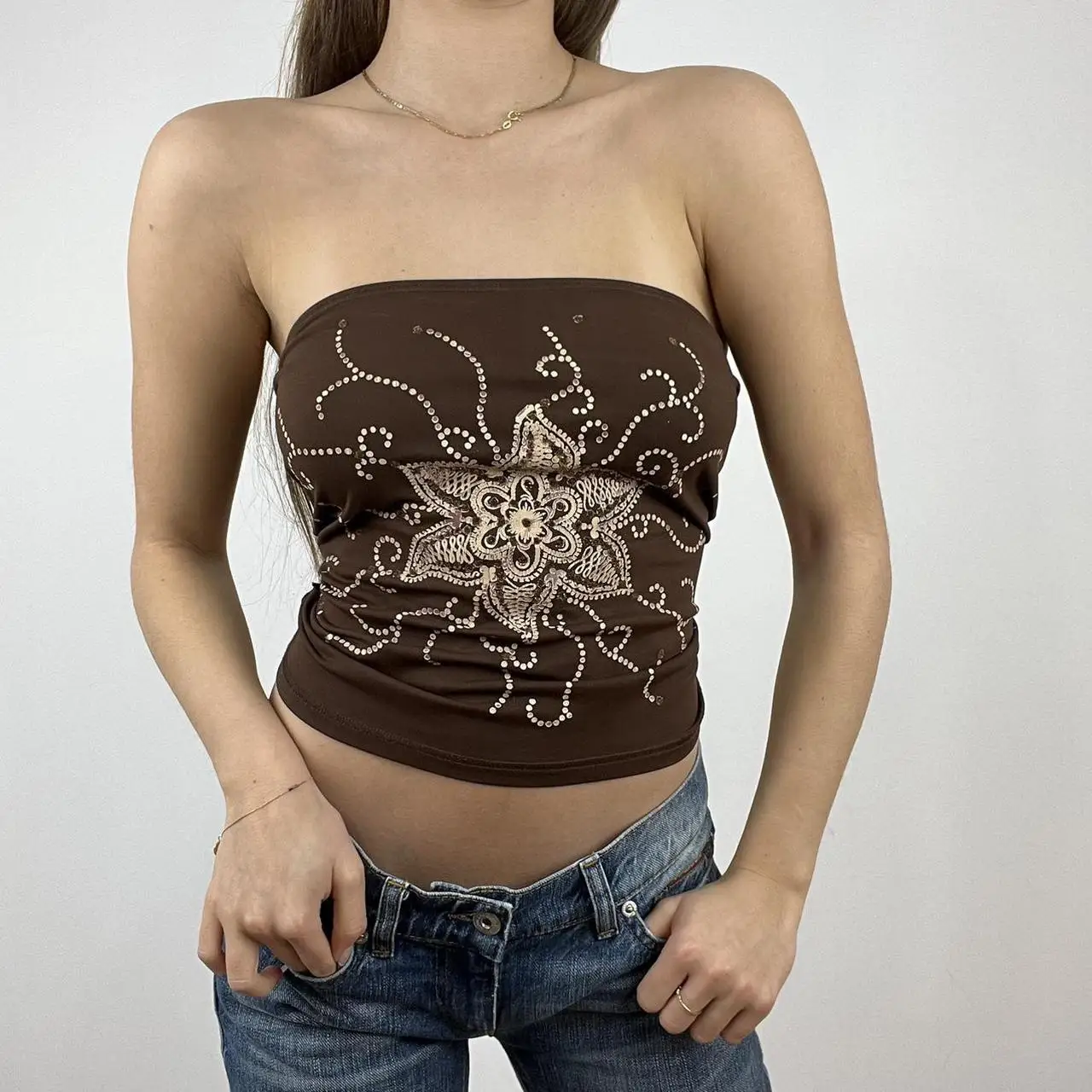 

2022 Summer Women's Sleeveless Casual Vest Shiny Flower Pattern Tops Ladies Sexy Slim-Fit Backless Camisole