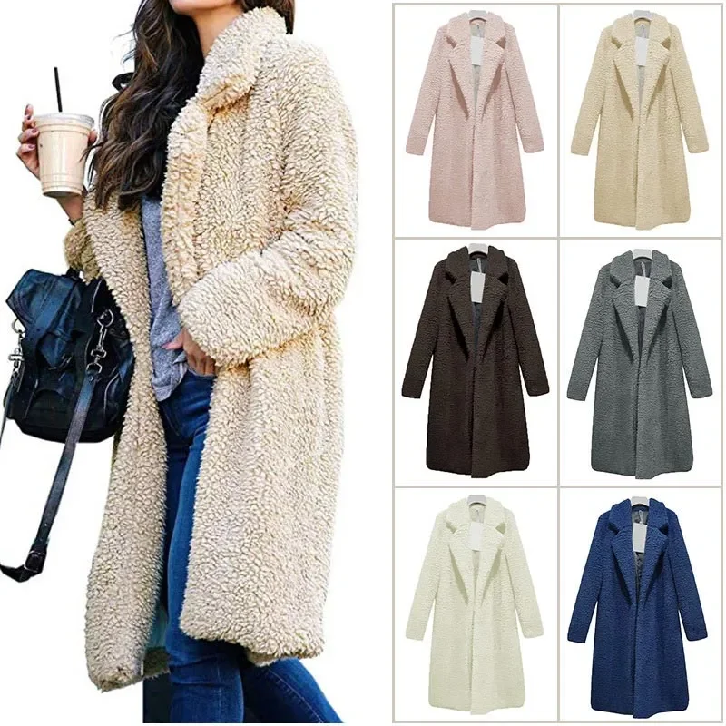 

Women Autumn Jacket Coat Women Warm Outerwear Casual Faux Fur Coat Soft Cardigan Femme Winter Coat Wool 2022