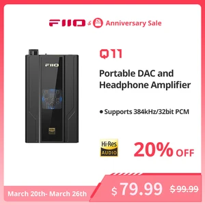 Imported FiiO JadeAudio Q11 Headphone Amplifier/DAC DSD256 384kHz/32bit with 3.5/4.4mm Output