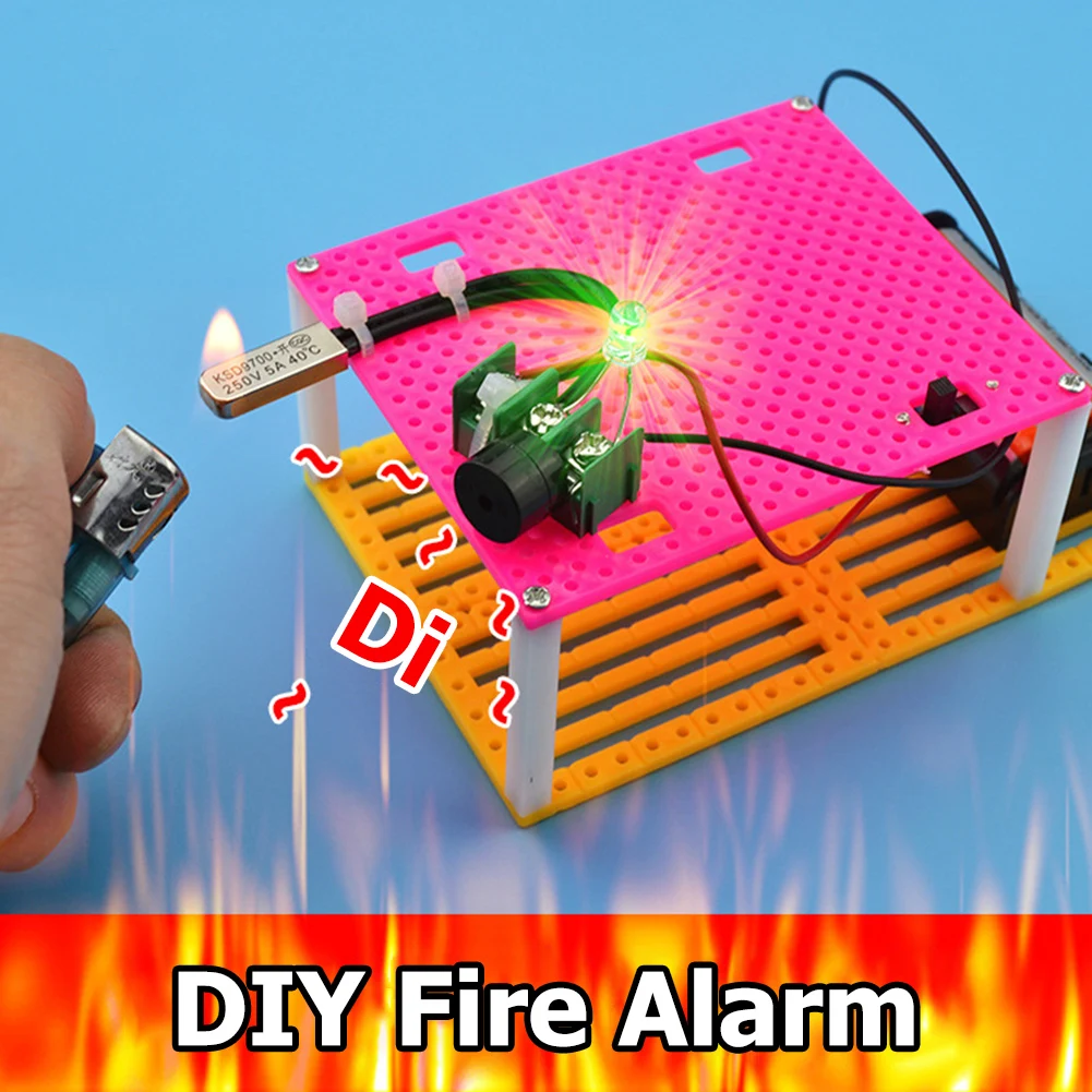 

Classic Educational Assemble Toys Wood DIY Fire Alarm Device Model Kid Puzzle Science Experiment Kit Material