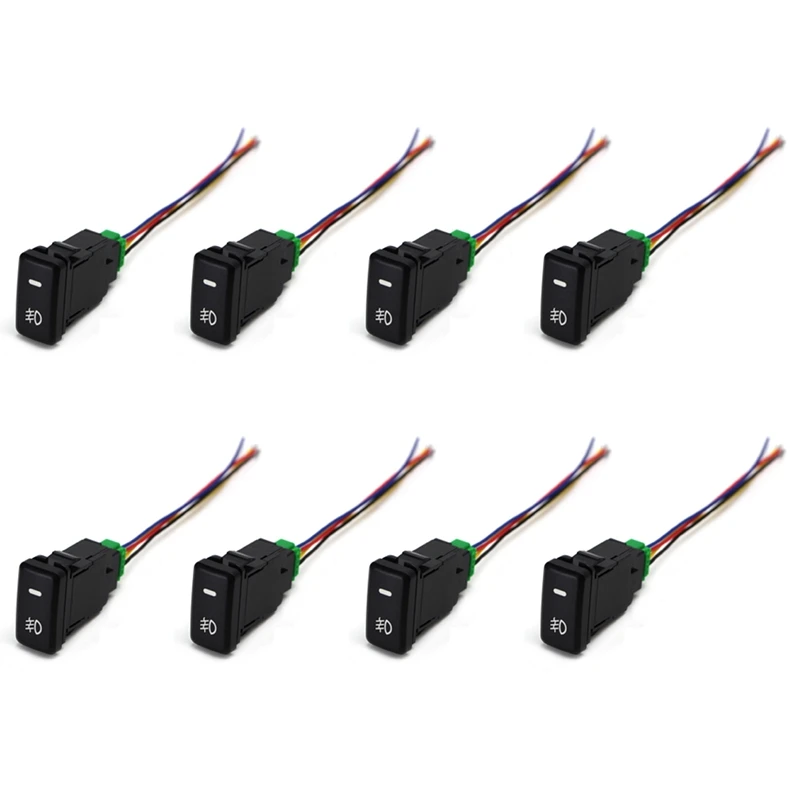 

8X Auto Retrofit Switch Waterproof Toggle Switch Fog Lamp Switch With 4 Line For Toyota Lexus White Light