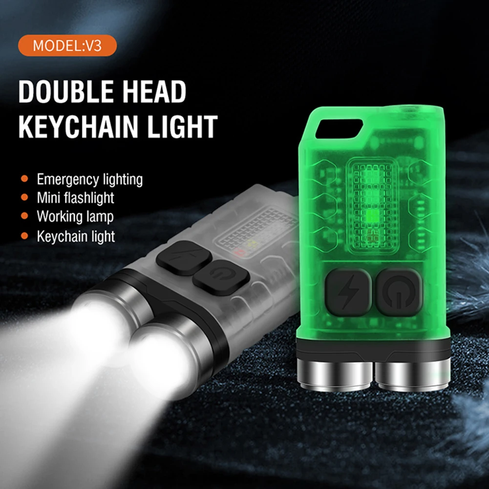 

Mini XPG LED Flashlight Portable LED Keychain Torch High Brightness Type-C USB Rechargeable for Outdoor Camping Hiking Adventure
