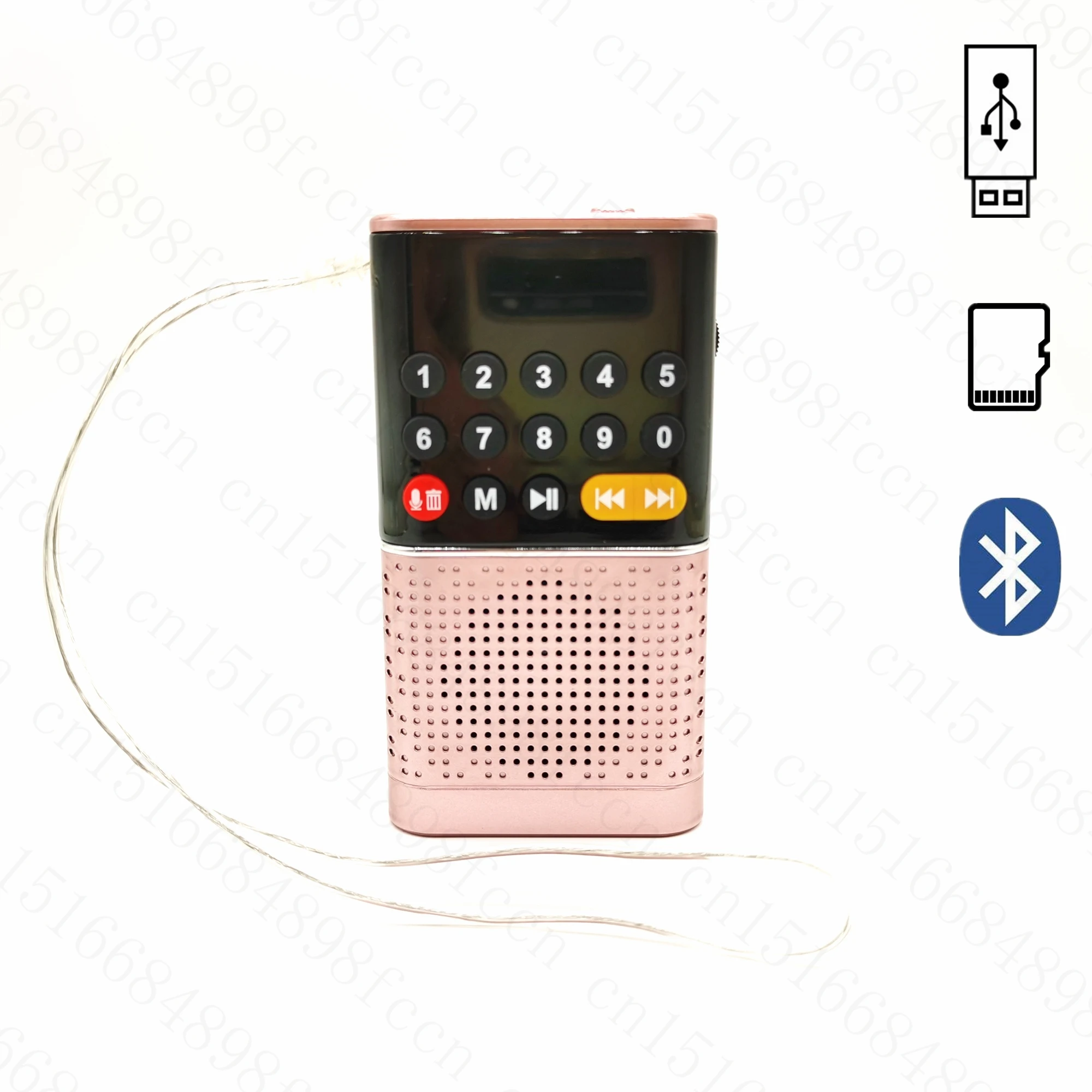 

Bluetooth-Compatible Speaker FM Radio Mini Pocket Radio MP3 Music Player Digital Recorder Speaker Support TF Card USB Disk