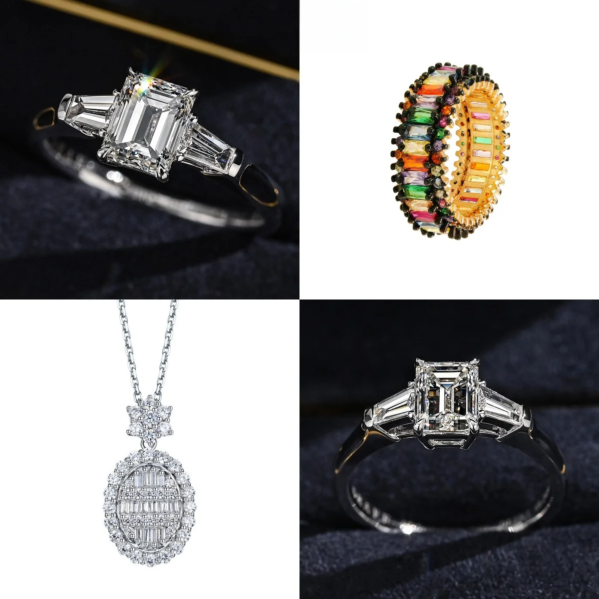 2x4~3x6mm 5/10/20pcs Rectangle Baguette shape Special color Cubic Zirconia Green Blue Loose Synthetic Bedas For Jewelry Necklace