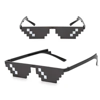 thug life mosaic glasses sunglasses reunion party supplies men women 8 bit coding pixel trendy cool funny vintage shades eyewear