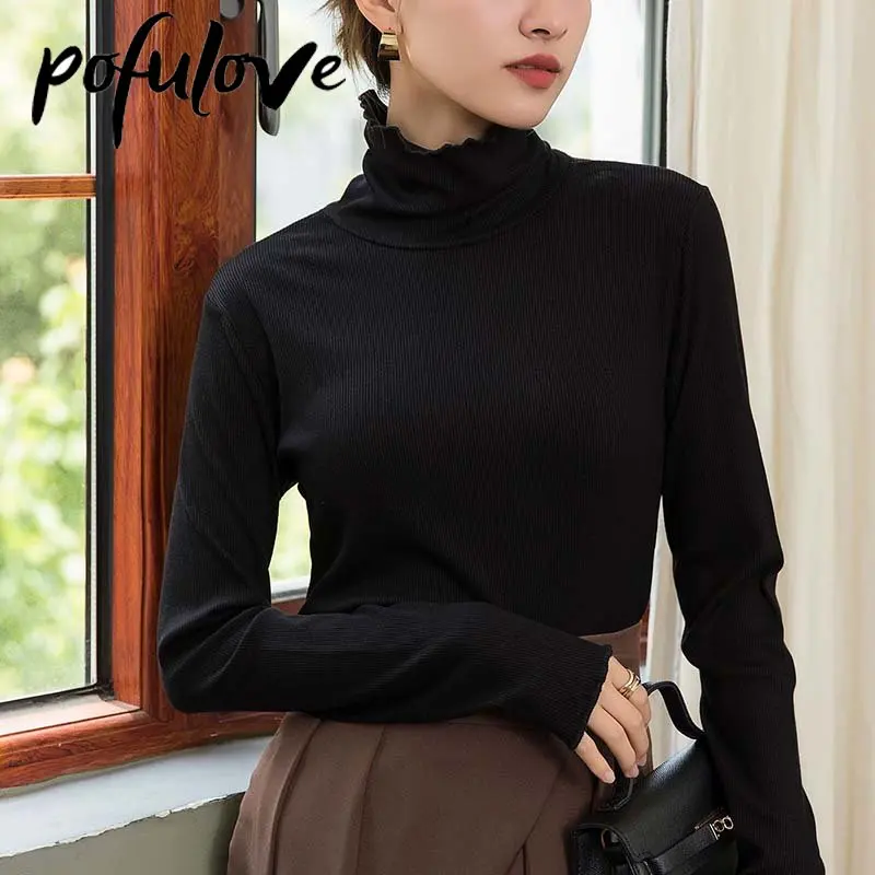 

Turtleneck Sweater Women Slim Knitwear Solid Color Long Sleeve Warm Knitted Pullover Autumn and Winter Fashion New Dropshipping