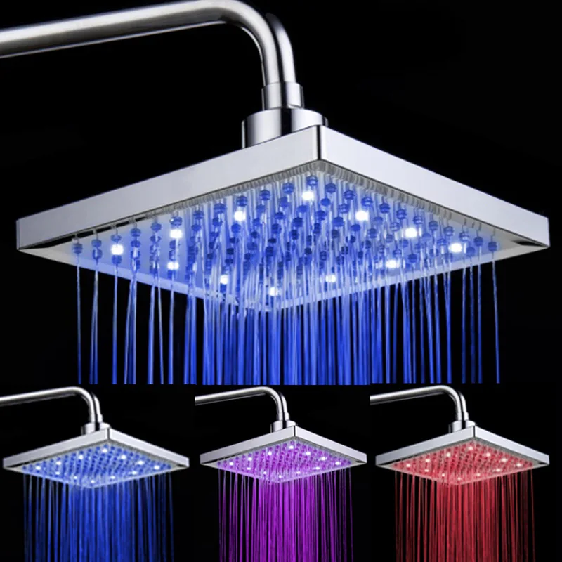 

Shower Top Shower Head Luminous Color Changing Nozzle Shower 8 Inch Water-saving Super Charged Top Spray SDH-B1 Bath Set