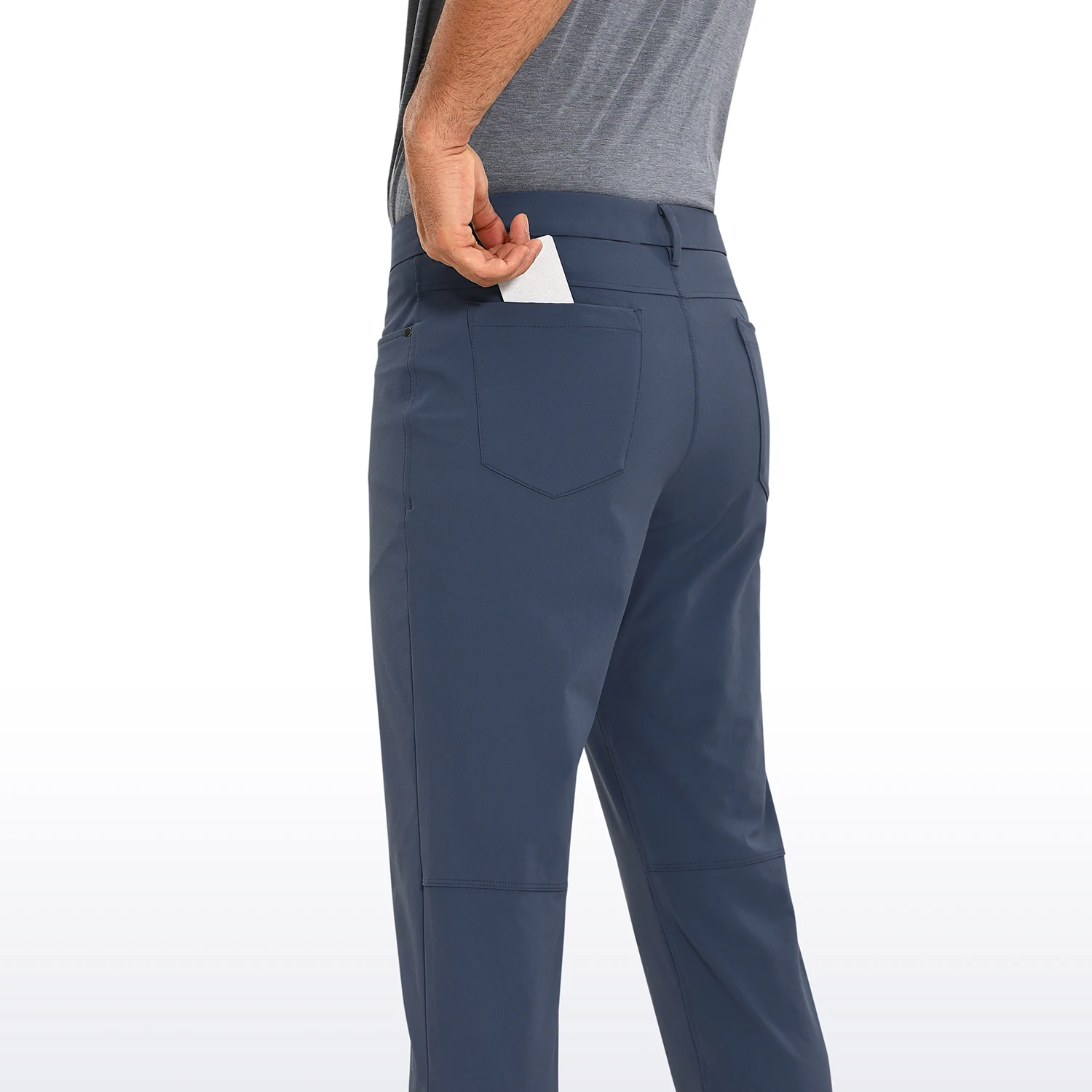 CRZ YOGA Men's Stretch Golf Pants - 32''  Slim Fit Work Pants Stretch Quick Dry 5-pocket Thick Travel Pants