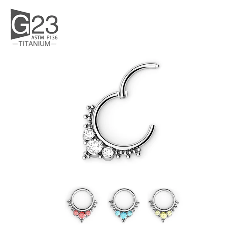 

Nose Ring Piercing Ear G23 F136 Titanium Earrings For Women Septum Jewelry Nipple Body Piercing Set 3A Zircon Jewelry For Women