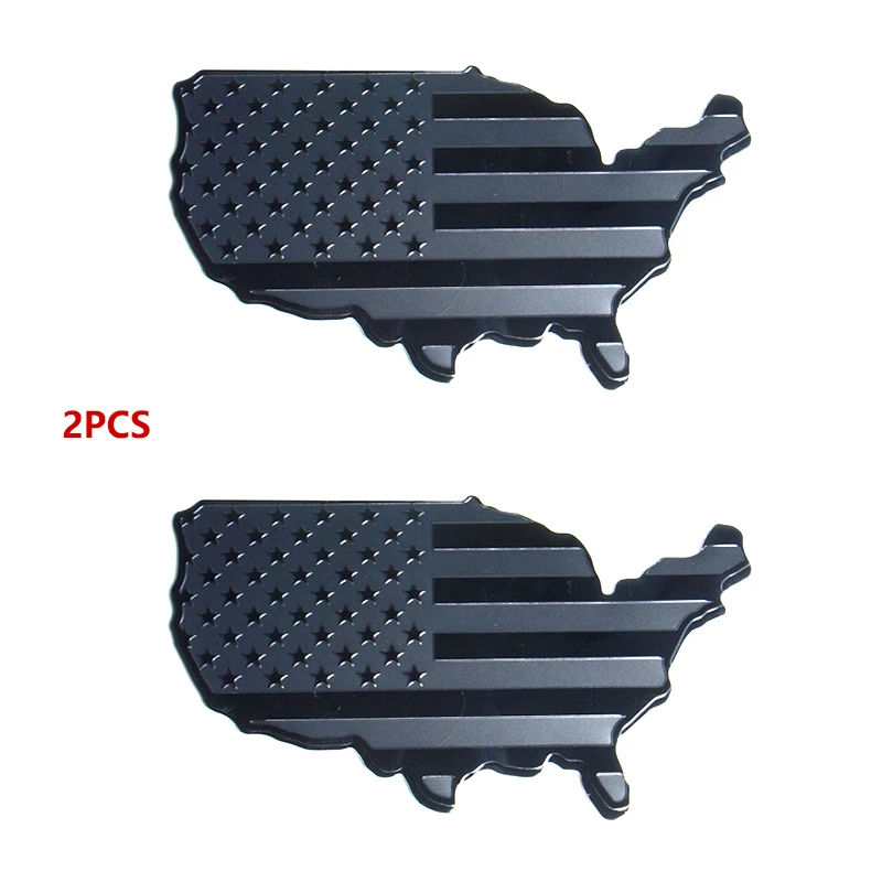 

2PCS USA United States America Flag Map Fender Emblem for Cars Trucks Laptop Wall Automobile Motorcycle Exterior Accessories