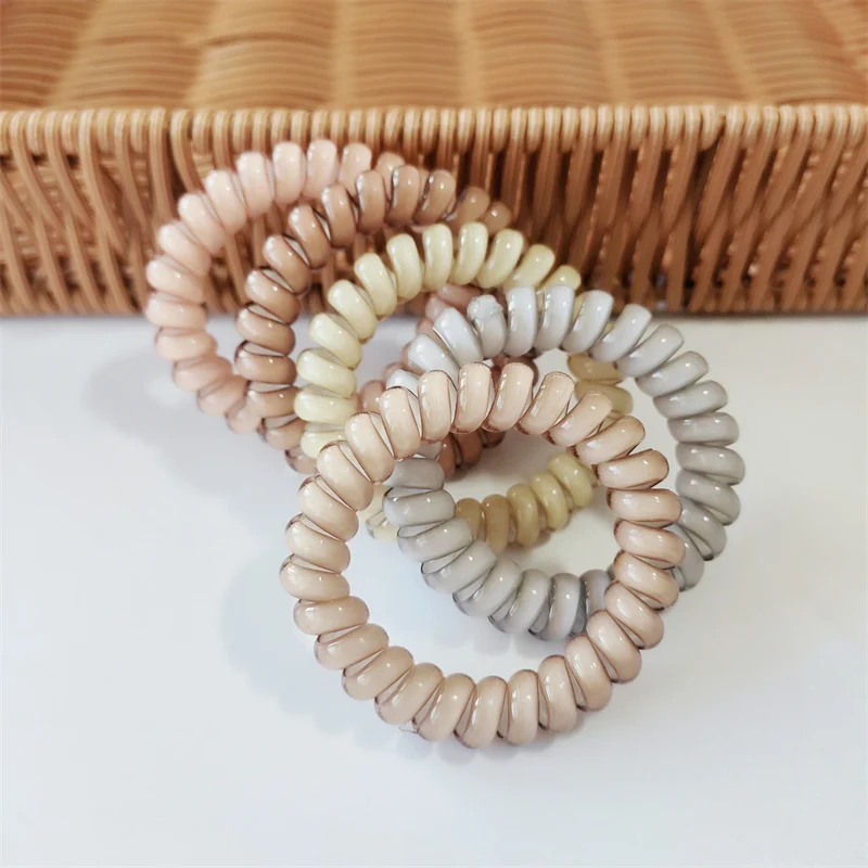 

Повязка на голову Ins с телефонной линией молочного чая, простая эластичная резинка в Корейском стиле для девушек, модные аксессуары для воло...