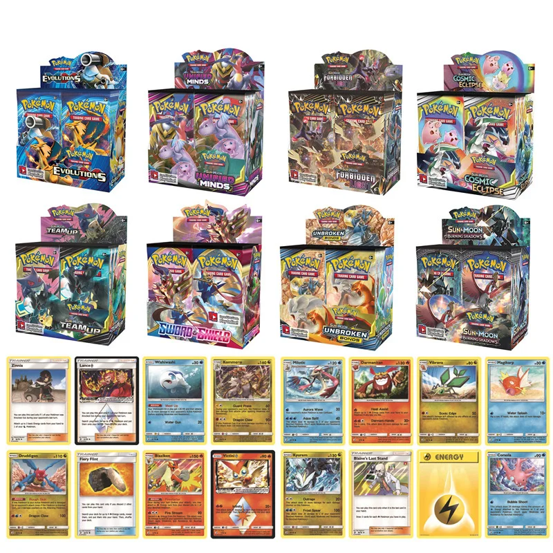 

324Pcs/Box Pokemon Cards Sun & Moon Lost Thunder English Trading Card Game Evolutions Booster Collectible For Kids Poke Toy Gift