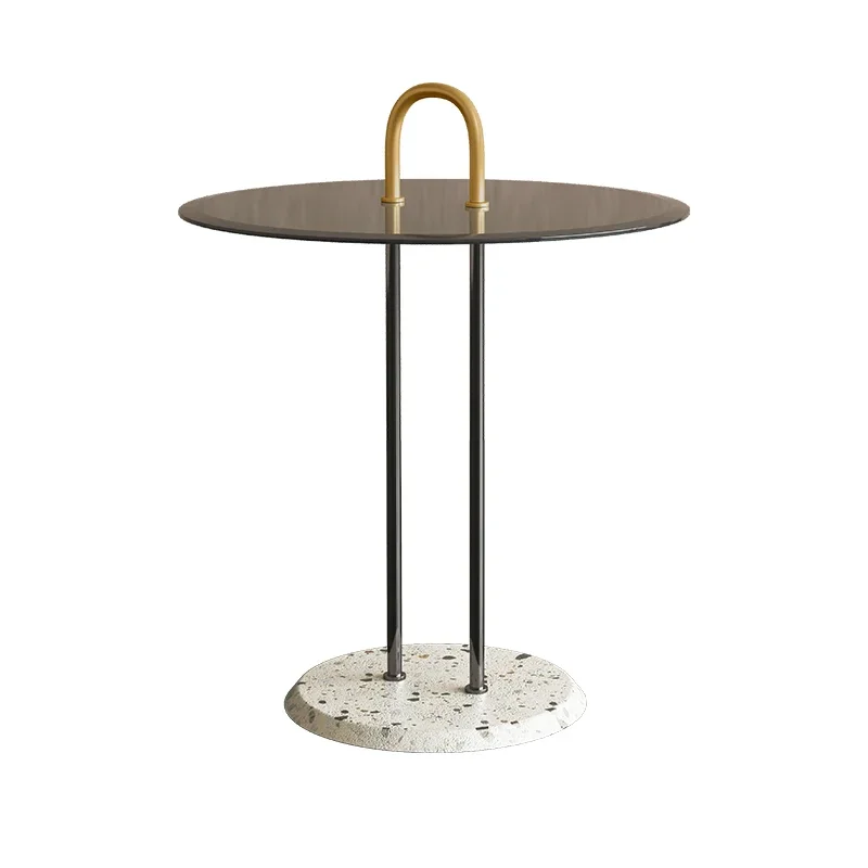 

Xl Small Sofa Villa Apartment Bedside Model Room Metal Glass Side Table Corner Table