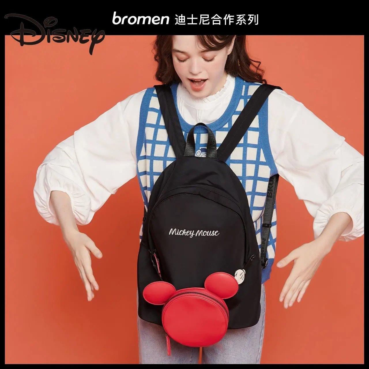 Disney Mickey Backpack 2023 New Cute Cartoon Bag Schoolgirl Schoolbag Girl Backpack for Girls