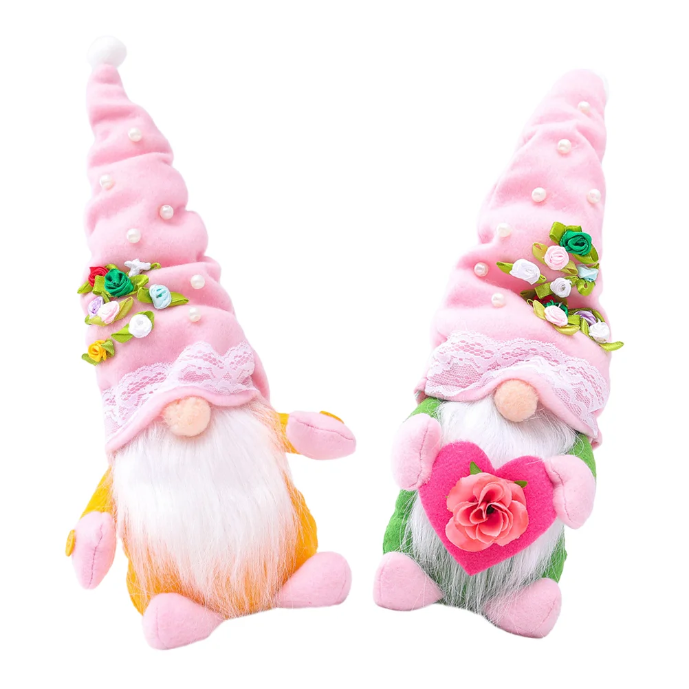 

2 Pcs Valentine's Day Gnome Decor Creative Elf Gnome Ornament Festival Gnome Doll