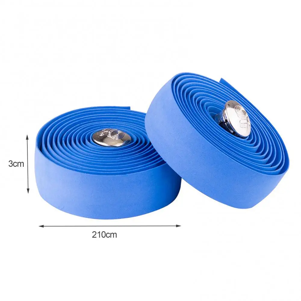 

Bicycle Handlebar Tape 2Pcs Road MTB Bike Handlebar Anti-skid Tape Cycling Damping Straps with 2 Plugs