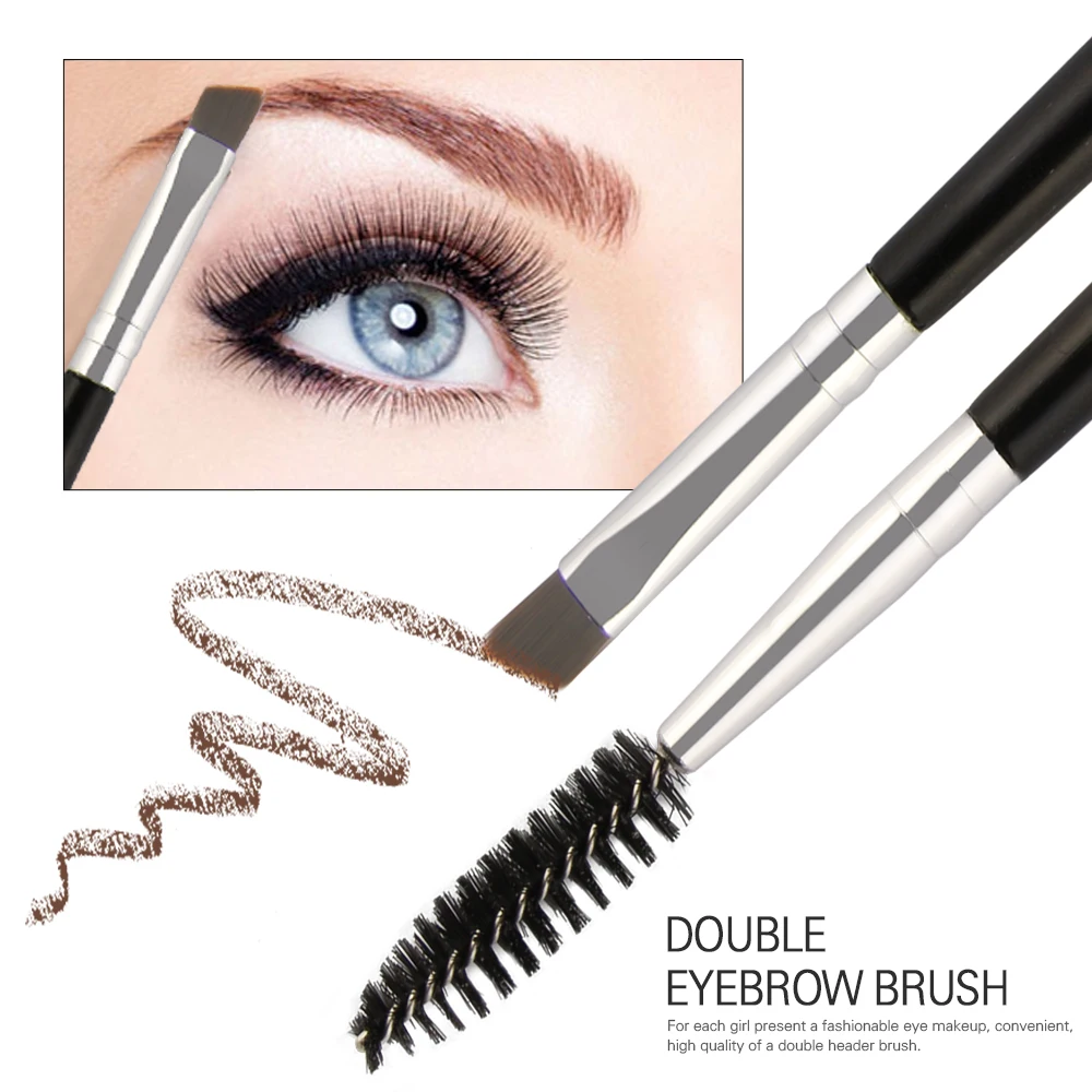 

1pc Eyebrow Brush Eyelash Comb Dual Ended Angled and Spoolie Brush 2 in 1 Eye Brow Makeup Brush Perfect For Eyebrow & Eyelash