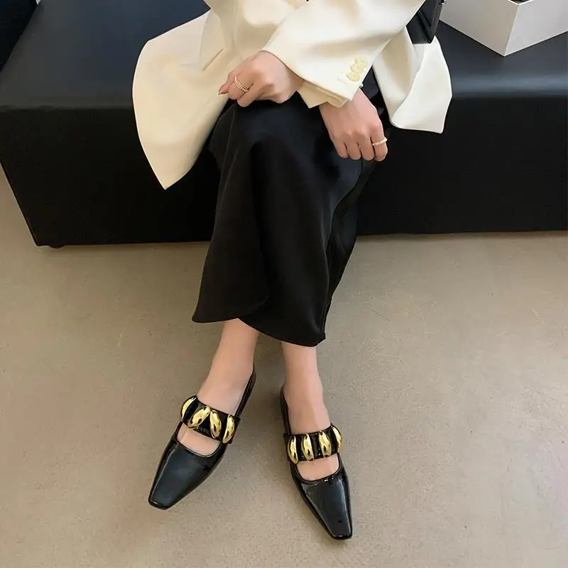 Повседневная женская обувь элегантная Modis с квадратным носком лето 2024 новое