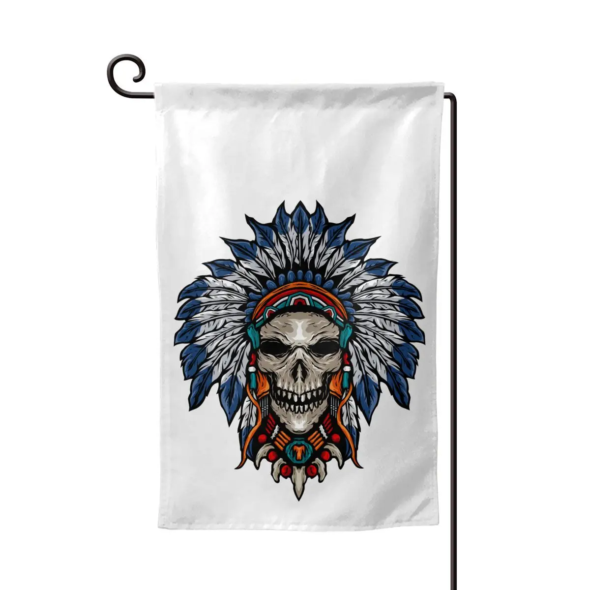 

courtyard decoration garden flag 30X45cm, Skull costume indian decoration illustration
