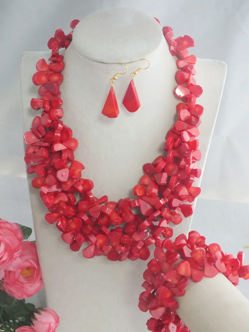 Нигерийские свадебные африканские коралловые бусины ювелирные изделия ожерелье