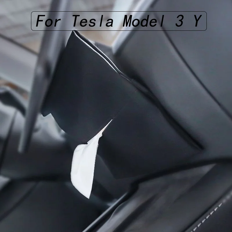 

For Tesla Model 3 Y Car Tissue Paper Box Central Control Armrest Box Seat Portable Interior Storage Bag Modified Accessories