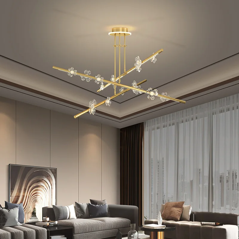 

Scandinavian Interior Decorative Full Copper Chandelier Modern Art Living Room Dining Room Bar Bedroom Creative Lighting