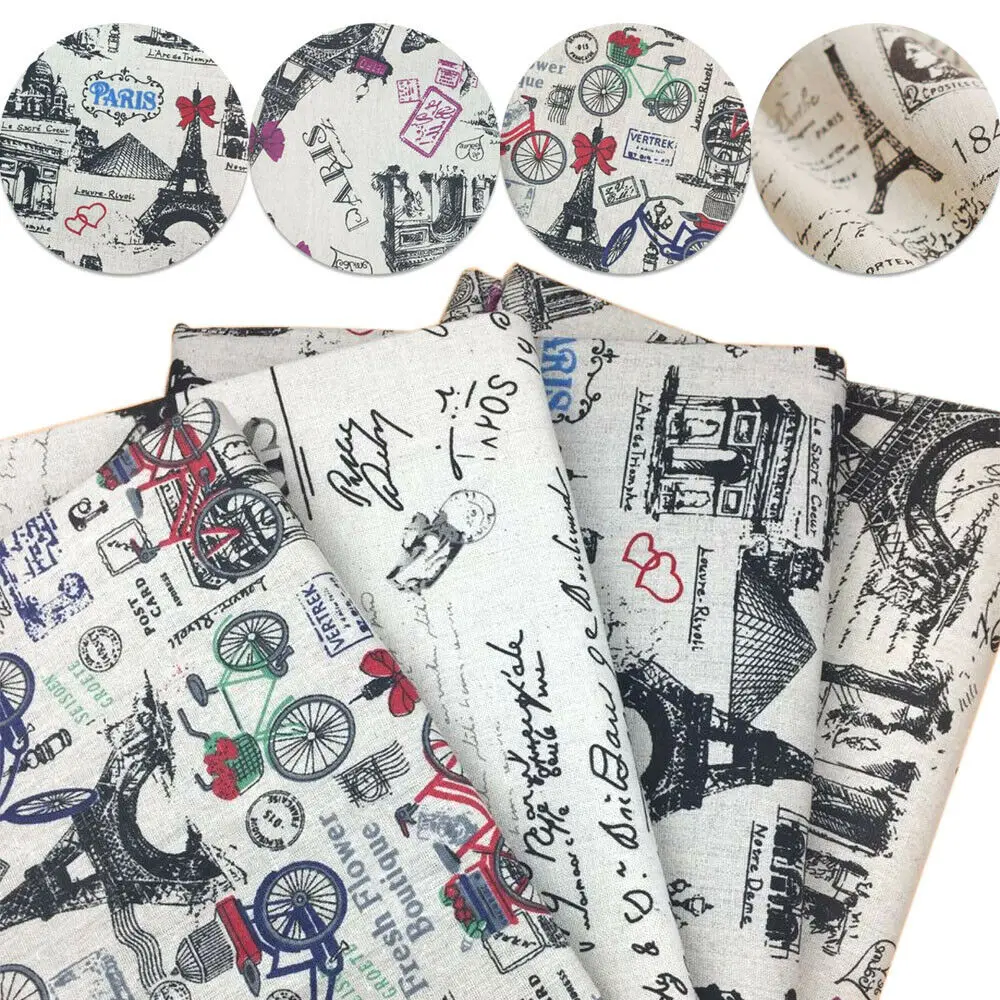 Скатерть из хлопка и льна с рисунком Эйфелевой башни 90x150 см