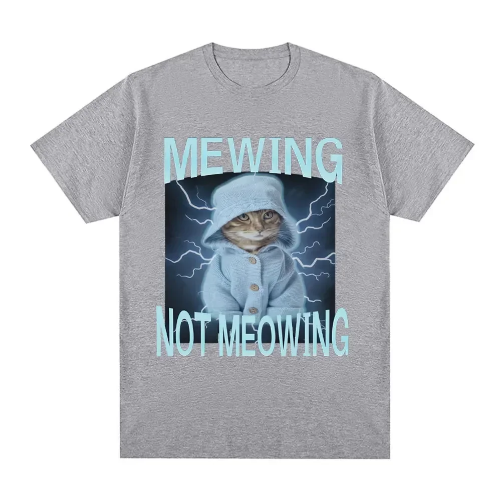 Повседневная футболка с рисунком Mewing Not Me для мужчин и женщин шикарная уличная