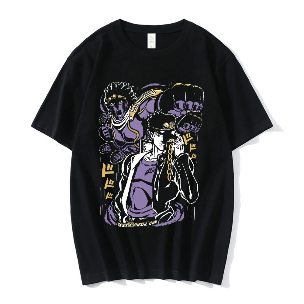 

T-shirt manches courtes pour hommes et femmes, décontracté, à la mode, avec image de Jojo Bizarre Adventure, Jotaro Star