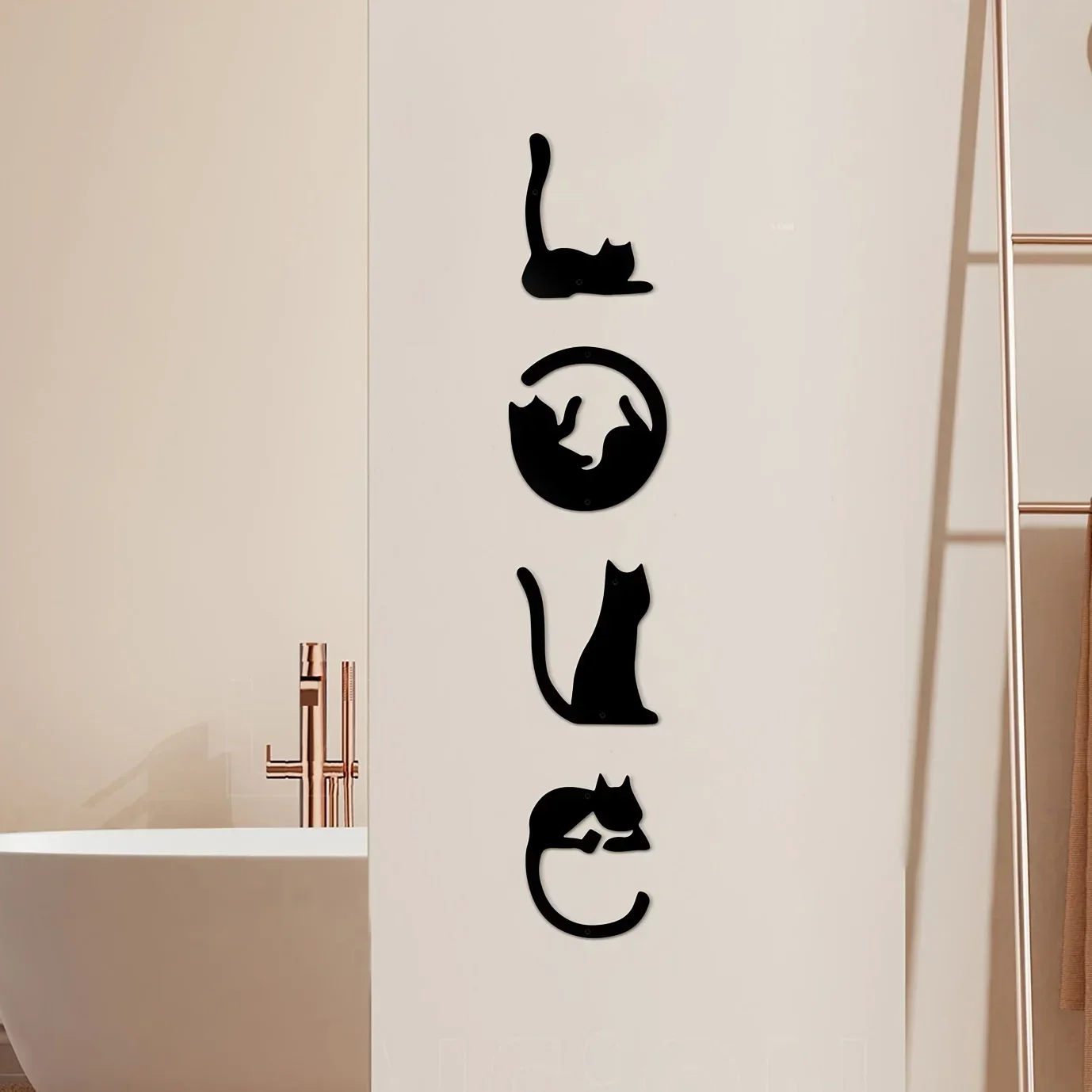 4 шт./набор настенные металлические наклейки в виде кота