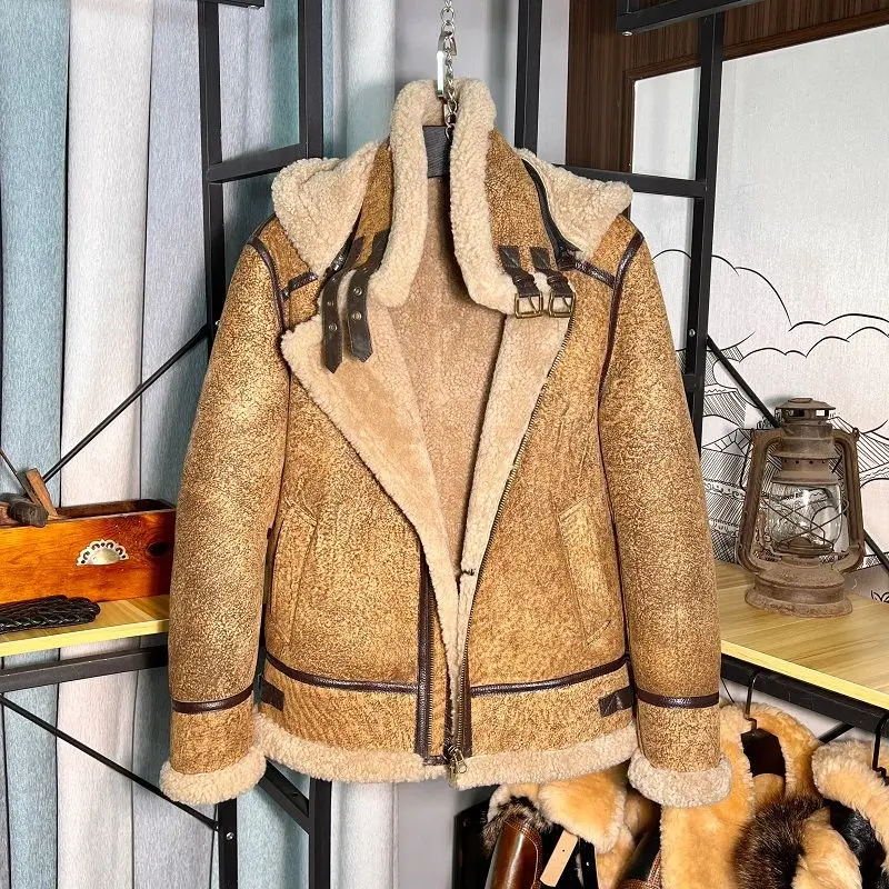 Оригинальное меховое Мужское пальто B3 летный Костюм ретро куртка из натуральной