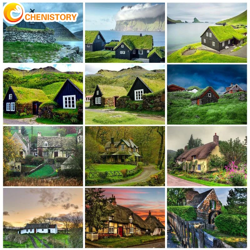 

CHENISTORY Frame DIY Painting By Numbers Landscape Hourse Picture By Numbers For Adults Wall Art Decors Handpainted Diy Crafts