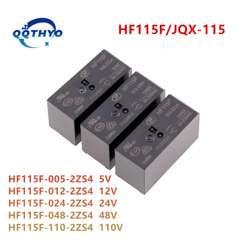 10 шт. реле мощности флейта HF115F 005 012 024 2ZS4 зеркальная DC24V 12V 5V 8A 250VAC 8Pin
