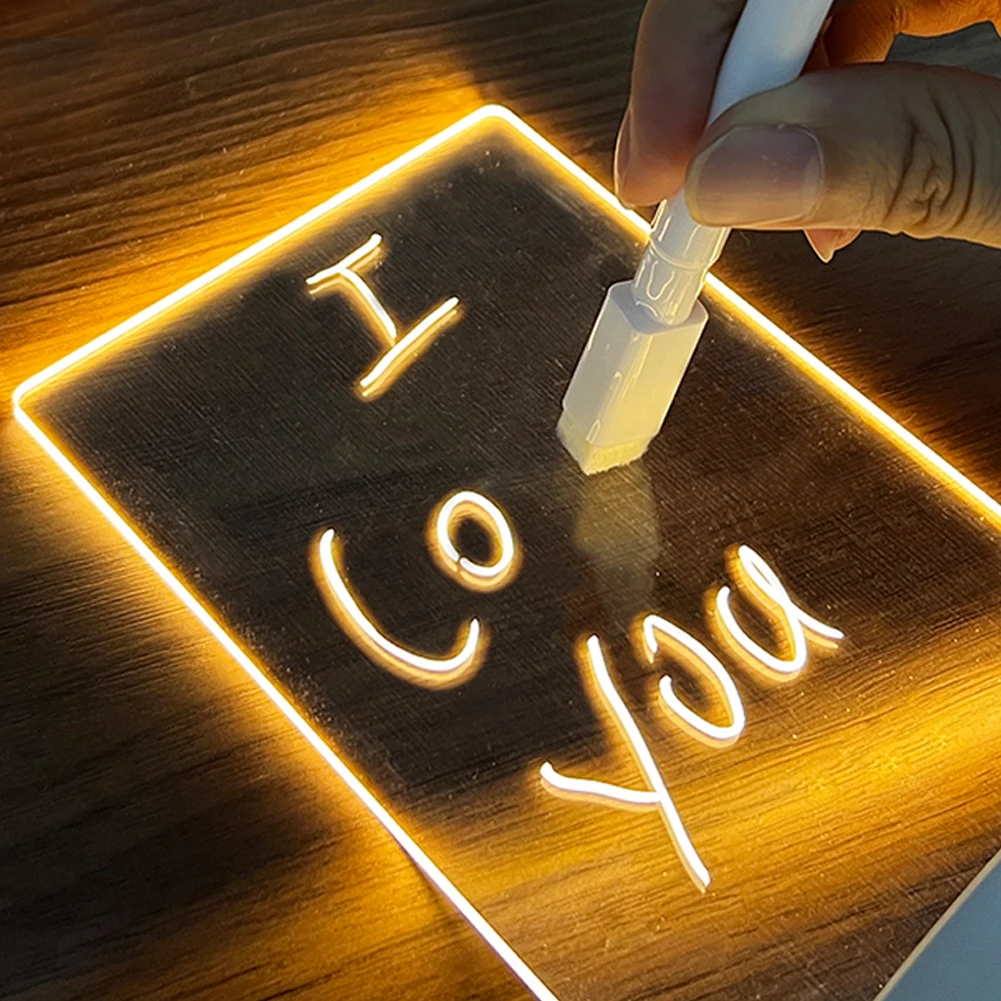ZK40 Note Board Creative Night Light USB Message Board Holiday Light With Pen Gift For Children Girlfriend Decoration Night Lamp